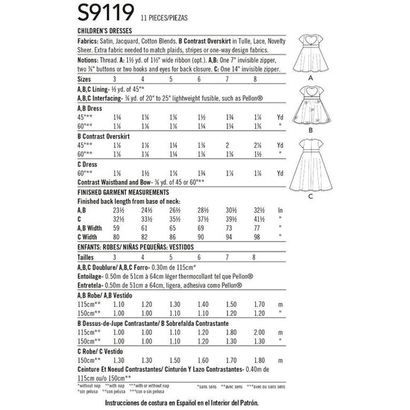 Simplicity Sewing Pattern 9119 10510 Childs Dress Size 3-8 - Picture 2 of 4